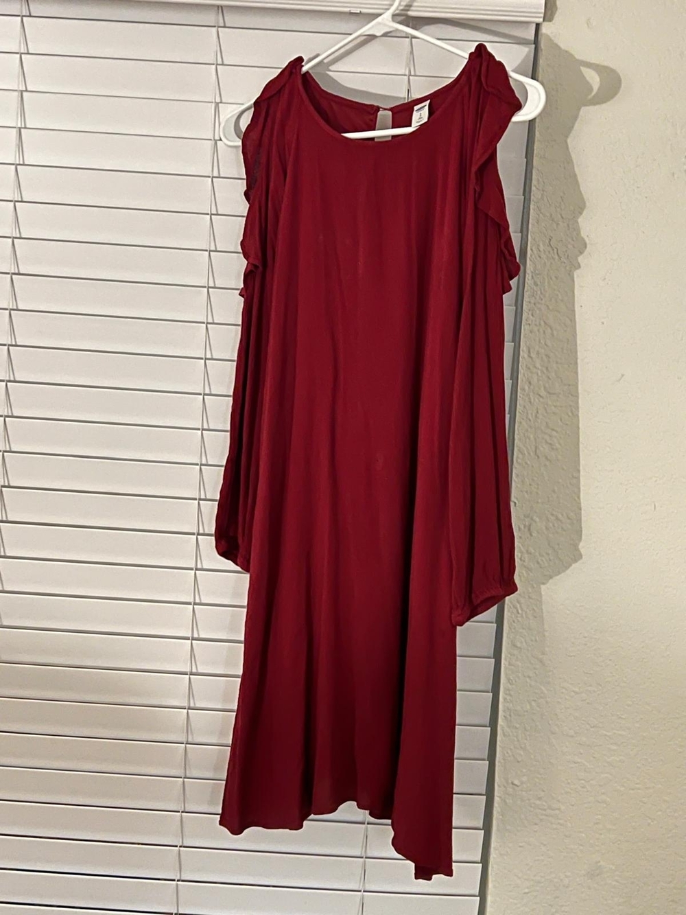 Old Navy Burgundy Cold-Shoulder Midi Dress
